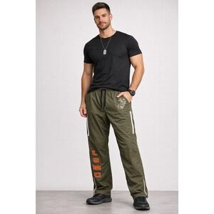 New Balance USMC Track Pants Mens Large Green PT Training Windbreaker EGA Logo